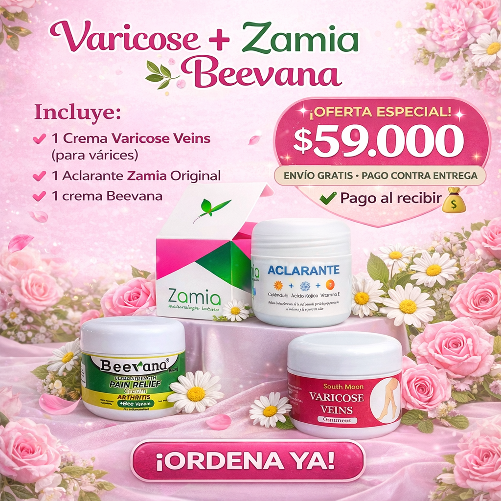 KIT DE CUIDADO PERSONAL -       1 Aclarante + 1 Beevana + 1 Varicose CON ENVIO GRATIS