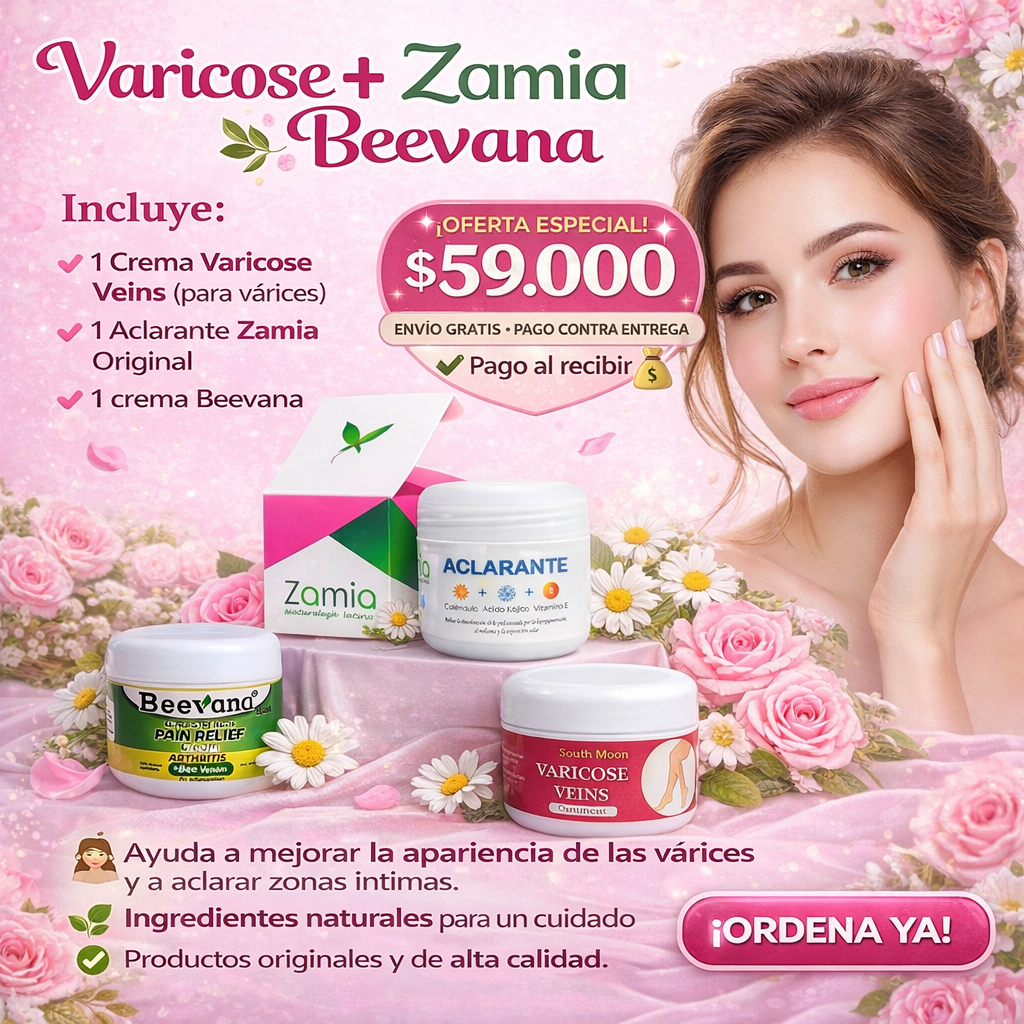 KIT DE CUIDADO PERSONAL -       1 Aclarante + 1 Beevana + 1 Varicose CON ENVIO GRATIS